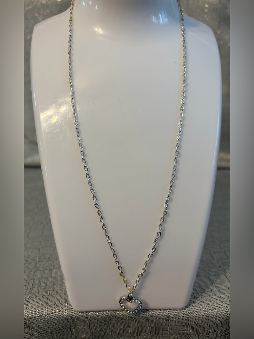 Silver-tone Heart Pendant Necklace